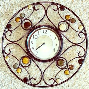 fancy scroll rock scrolled wall clock - round